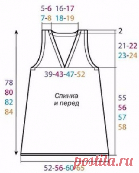 Платье-туника спицами