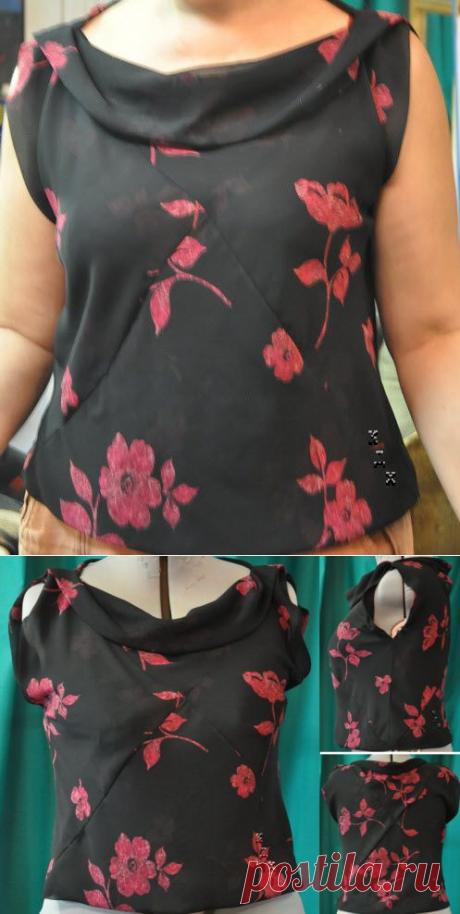 Гениальный двухслойный топ из шифона. Мастер-класс + выкройка