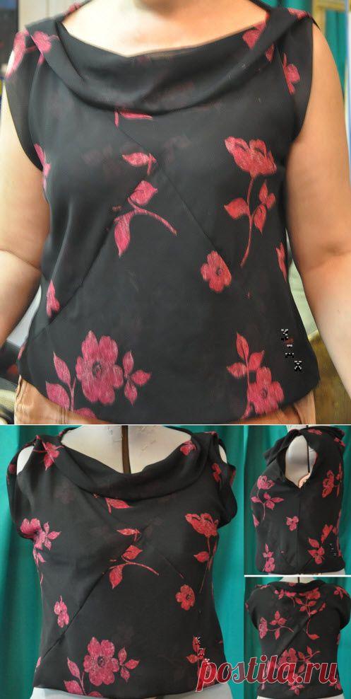 Гениальный двухслойный топ из шифона. Мастер-класс + выкройка