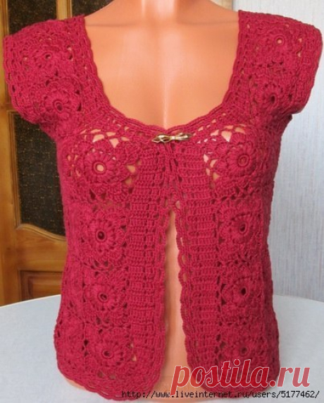 Жилетик крючком. Схема мотива. (3 фото) | WmnDay.ru - Handmade, фитнес, интерьеры