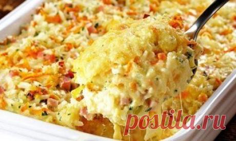 Запеканка из риса, ветчины и сыра | MerCi