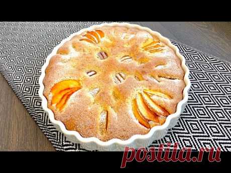 Asan hazirlanan , cox dadli  saftali piroqu . Пирог с персиками быстро и вкусно