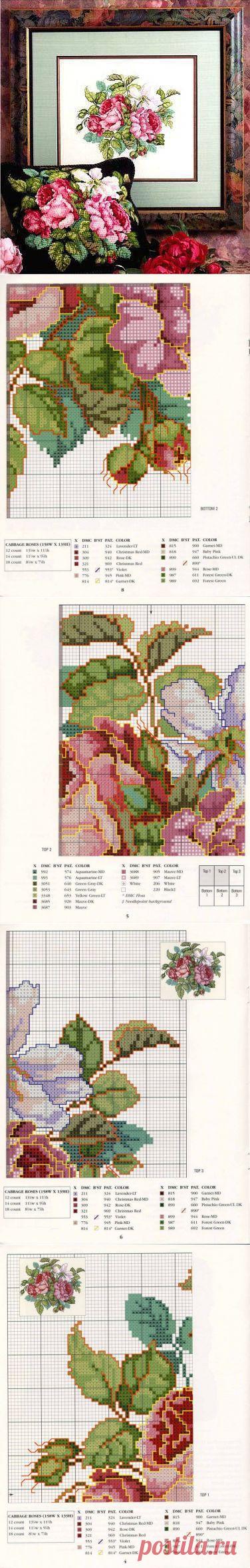 Вышивка подушек крестом схемы. Вышивка схемы бесплатно розы. | Laboratory household