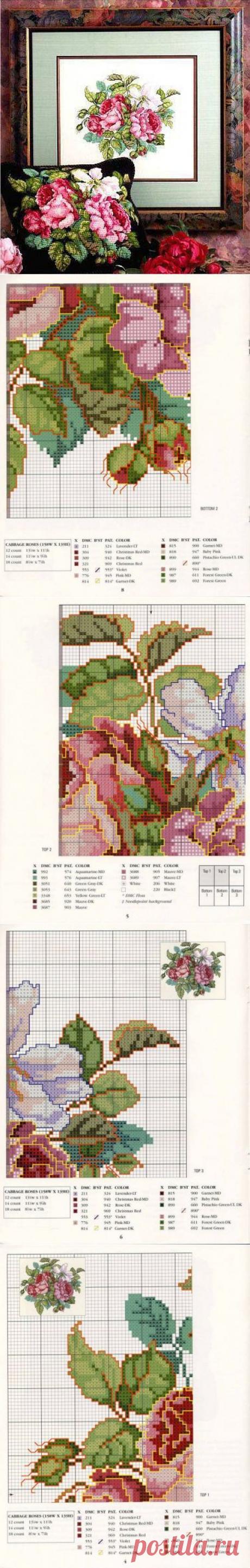 Вышивка подушек крестом схемы. Вышивка схемы бесплатно розы. | Laboratory household