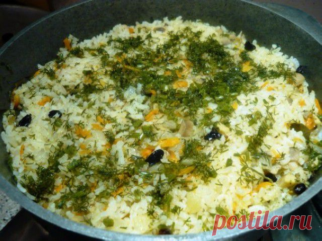 Плов с грибами и барбарисом