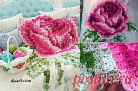 Плед из миниатюрных квадратных мотивов | Эфария