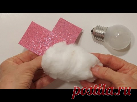 Старая ВАТА и 2 КВАДРАТА (фома ПОСМОТРИ! КРАСОТА, глаз НЕ ОТОРВАТЬ! Декор.идеи.поделки:Новый год DIY