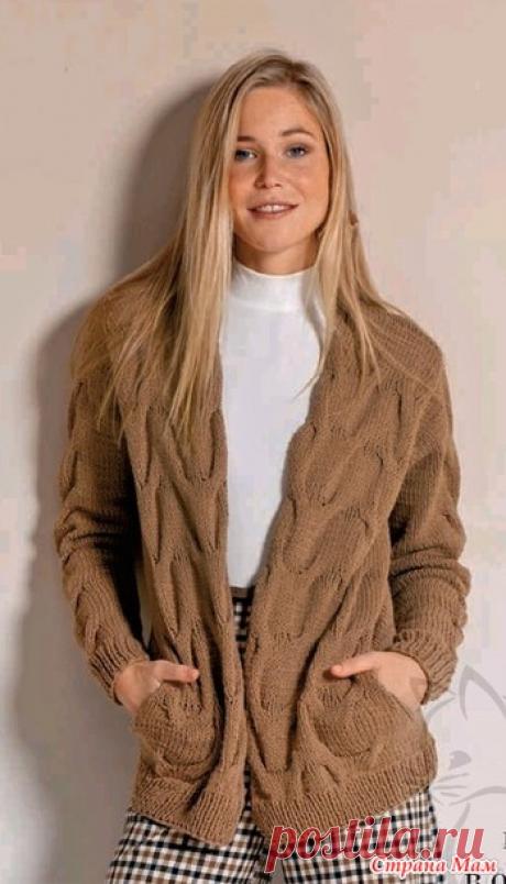 Кардиган с узором "косы". Спицы. - ВЯЗАНАЯ МОДА+ ДЛЯ НЕМОДЕЛЬНЫХ ДАМ - Страна Мам