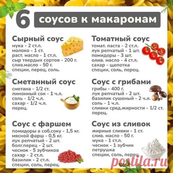 В вашу кулинарную копилку: 6 вкуснейших соусов к макаронам.