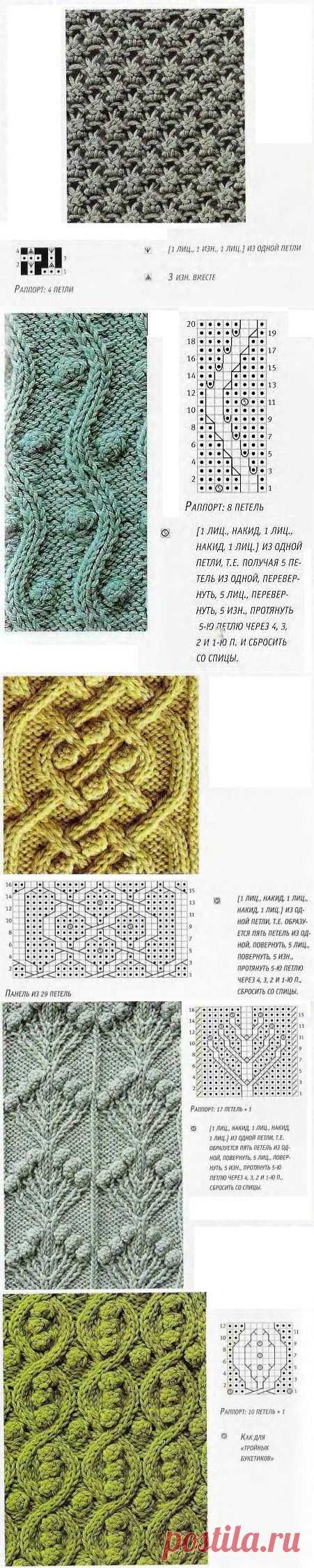 Узоры из шишечек и листьев