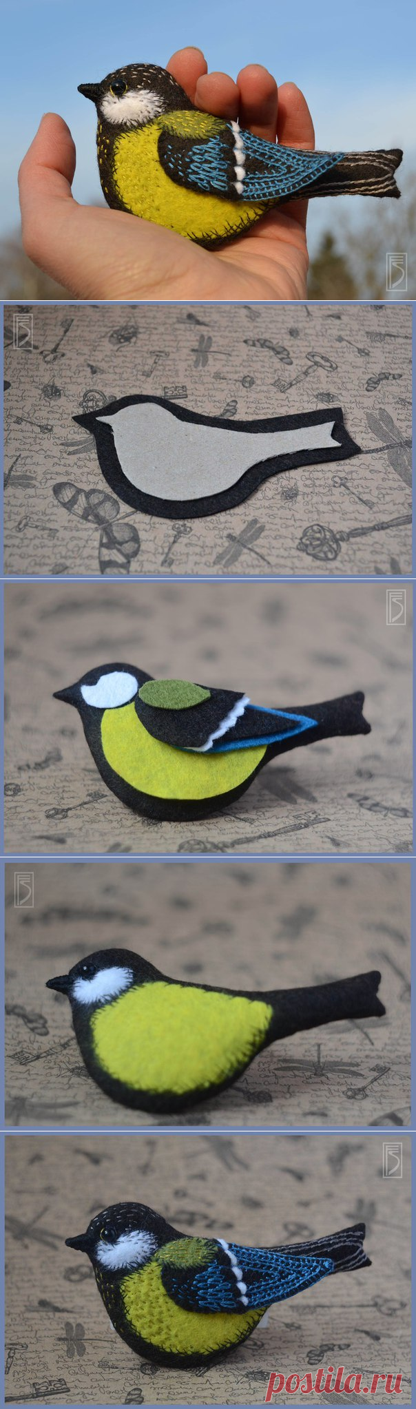 И синица в руке, и журавль в небе... Мастер-класс по объемной вышивке 2 в 1.