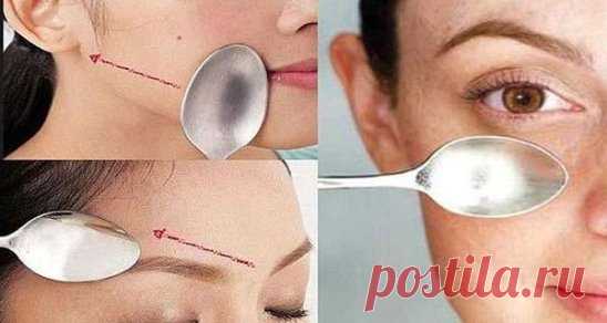 Невероятное омоложение — ложечный массаж!
Техника массажа очень проста. Нужно взять чайные или десертные ложки, можно стальные, стакан холодной воды с несколькими кубиками льда, миска с подогретым растительным маслом. Затем можно проводить процедуру согласно такой схеме:
1. Смыв косметику с лица, на него наносят увлажняющий крем, а ложки предварительно протирают спиртом.
2. Охладив ложки в ледяной воде, прикладывают их к верхним векам. Повторяют прикладывания 5 раз. Затем ту же манипуляцию не