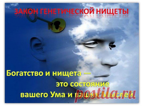 ✔Где находятся истоки нищеты? 
Какова вероятность, что она заложена в нас самих? ...