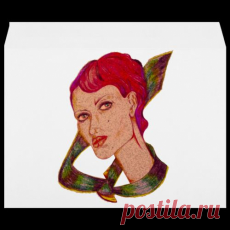 Конверт большой С4 &quot;Девушка в галстуке.&quot; от Printissimo - Printio