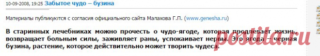 Забытое чудо – бузина » Конспекты Малахов+
