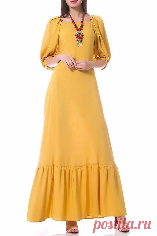 Купить Платье OKS 1505_1038 ТЕМНО-ЖЕЛТЫЙ со скидкой в интернет-магазине kupivip.ru - распродажа