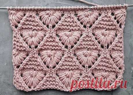 Оригинальный узор в копилку любителей вязать спицами. / knittingideas.ru