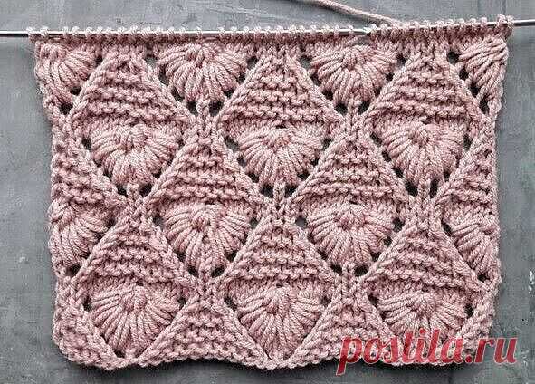 Оригинальный узор в копилку любителей вязать спицами. / knittingideas.ru