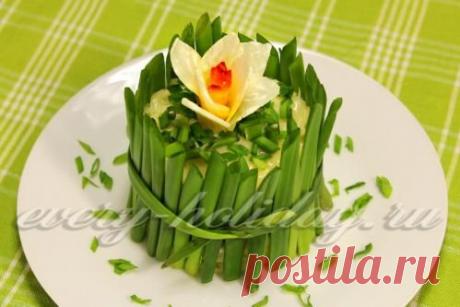 Слоеный салат с грибами &quot;Нарцисс&quot;