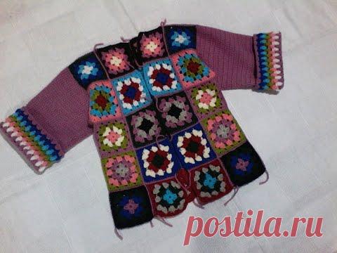 пальто вязаное крючком бабушкин квадрат часть №1