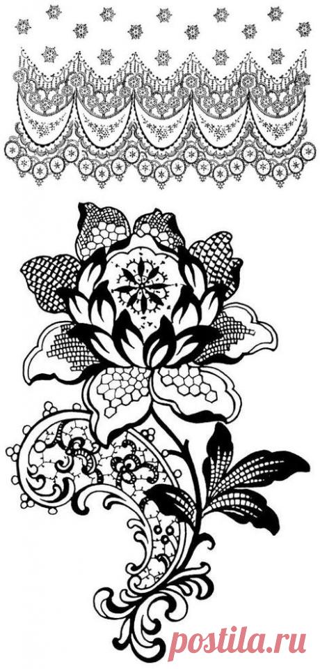 Цветочные мотивы,узоры - шаблоны для вашего творчества. .