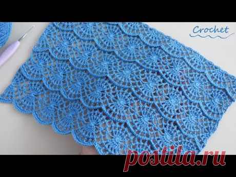 Удивительный УЗОР КРЮЧКОМ "Волны" ВЯЗАНИЕ для начинающих 💎SUPER EASY Pattern Crochet for beginners💎