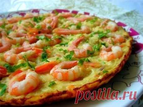 Испанская tortilla с креветками и цуккини