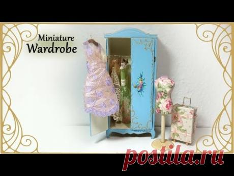 Miniature Vintage Wardrobe - Dollhouse Tutorial - YouTube