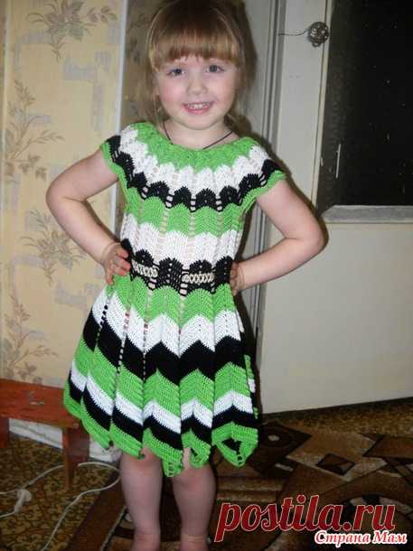 Платье из остатков пряжи - Вязание для детей - Страна Мам