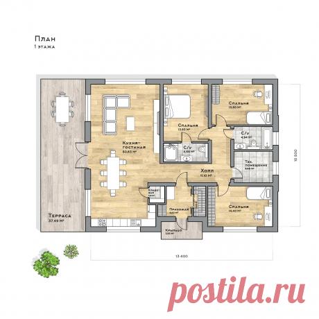Проект «Оптима» дом в современном стиле под ключ | RNR