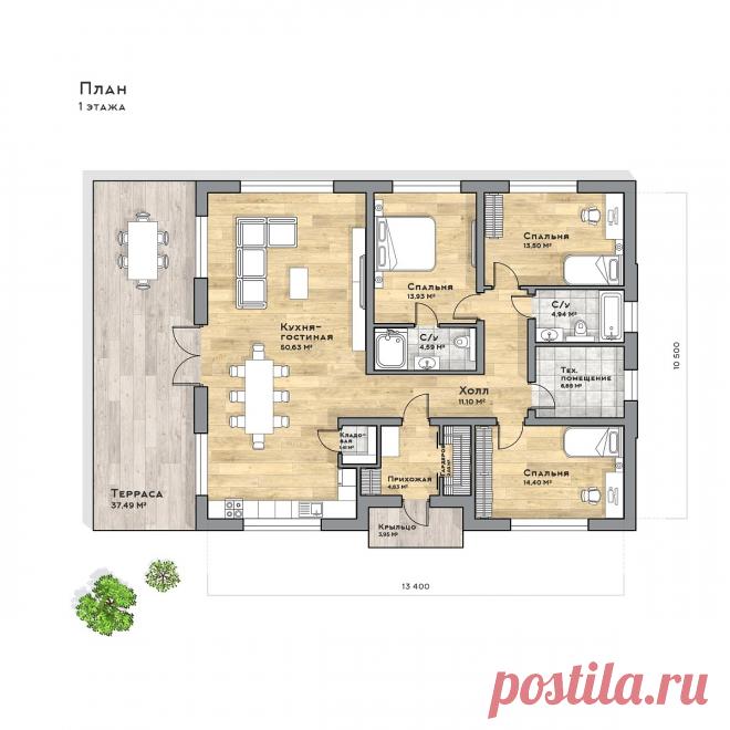 Проект «Оптима» дом в современном стиле под ключ | RNR