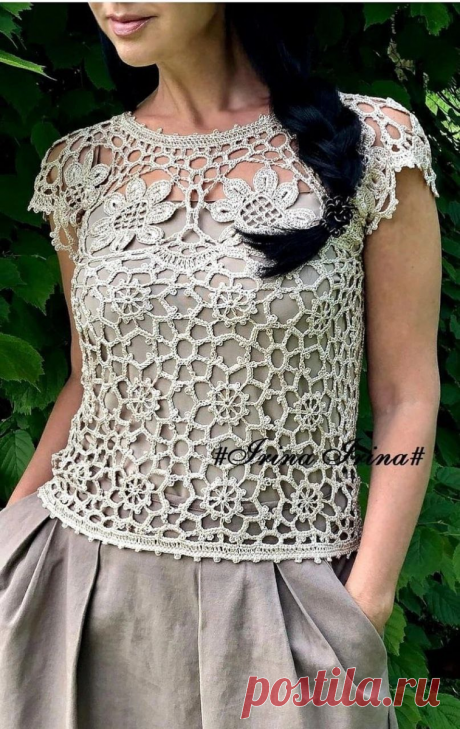 Очаровательные ажурные топы - 10 стильных моделей, связанных крючком | Вязание крючком | Дзен