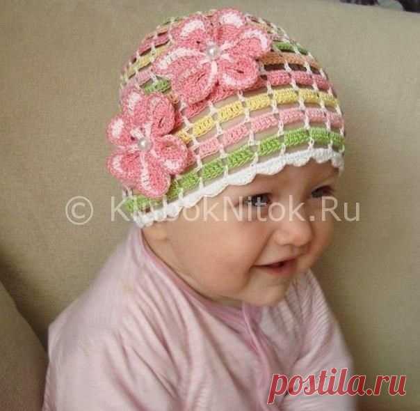 Вяжем крючком панамку для малышки. Использовалась пряжа Maxi 100% хлопок, 565 м. Крючок номер 1.5.
Размер панамки на 6 мес (ОГ = 43,5 см)