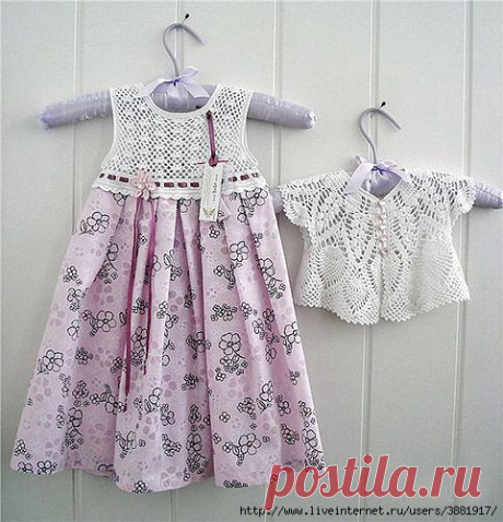 Лиф и жилетка для девочки крючком.