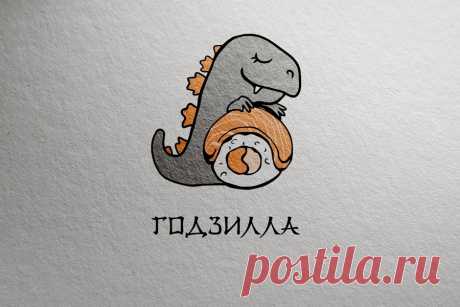 Логотип - Годзилла
Суши/Роллы

#logo #design #znak #знак #логотип #лого #Суши #dribbble #behance #дрибл #Роллы #Годзилла #Godzilla #Sushi #Rolls #Ростов #cafe #illustration