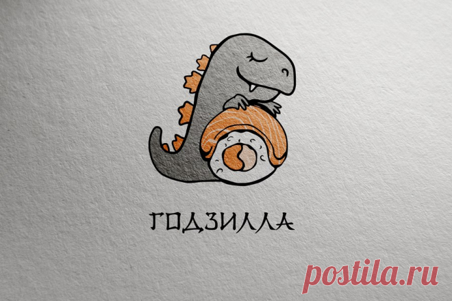 Логотип - Годзилла
Суши/Роллы

#logo #design #znak #знак #логотип #лого #Суши #dribbble #behance #дрибл #Роллы #Годзилла #Godzilla #Sushi #Rolls #Ростов #cafe #illustration