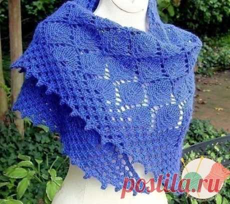 ШАЛЬ С УЗОРОМ ИЗ ЛИСТЬЕВ И ПИКО СПИЦАМИ | Вязалочка🧶для тех кто вяжет☑️ | Яндекс Дзен