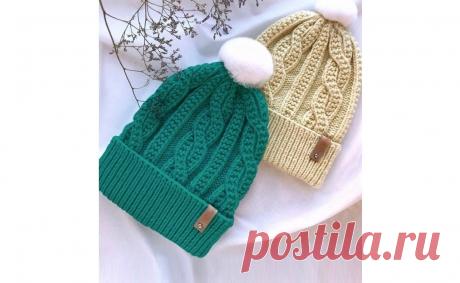 3 красивые модные шапки, связанные спицами интересными узорами (описание) | Идеи рукоделия | Яндекс Дзен