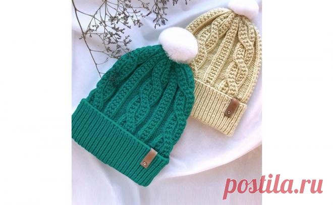 3 красивые модные шапки, связанные спицами интересными узорами (описание) | Идеи рукоделия | Яндекс Дзен