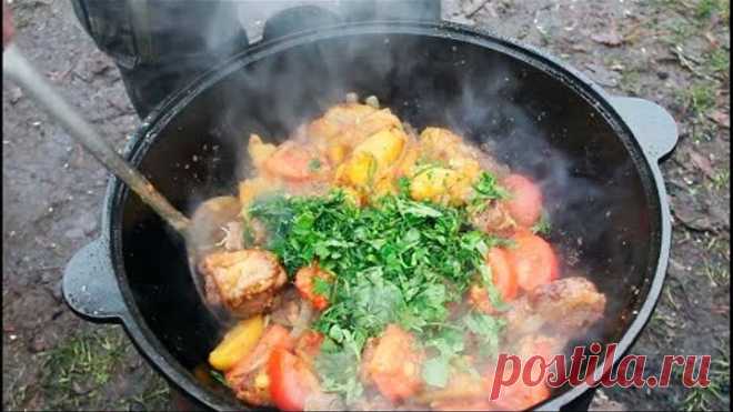 Оджахури по грузински, жареный картофель с мясом в казане!