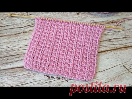 ИНДИЙСКАЯ Резинка спицами - красивый эластичный узор | Elastic rib knitting pattern