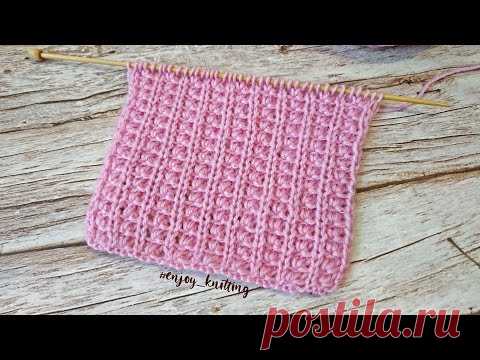 ИНДИЙСКАЯ Резинка спицами - красивый эластичный узор | Elastic rib knitting pattern