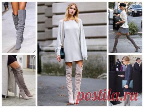 Высокие сапоги снова в моде! Фото подборка сочетаний с одеждой | Aranetta | Яндекс Дзен