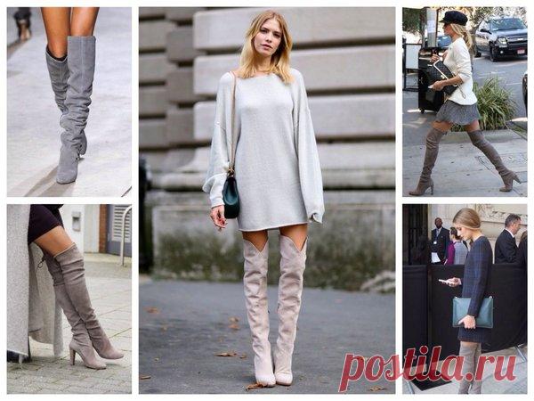 Высокие сапоги снова в моде! Фото подборка сочетаний с одеждой | Aranetta | Яндекс Дзен
