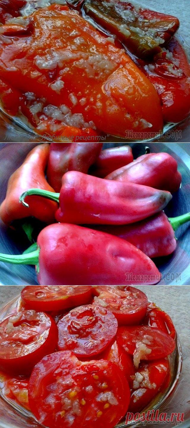 Печёные перцы в маринаде, очень вкусная закуска!