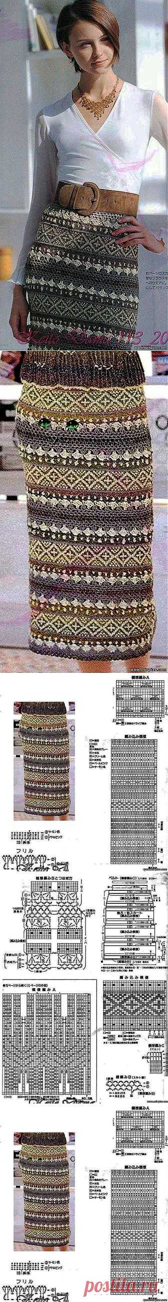 ЮБКА СПИЦАМИ И КРЮЧКОМ.