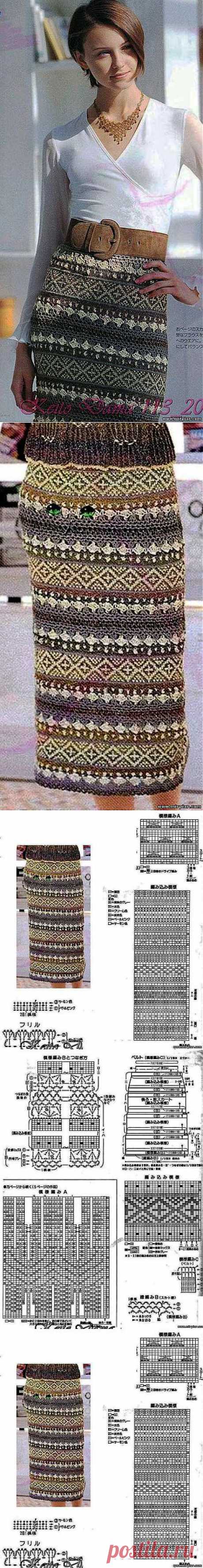 ЮБКА СПИЦАМИ И КРЮЧКОМ.
