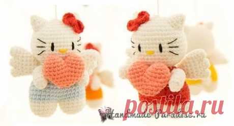 Котенок-ангел с валентинкой. Амигуруми - Handmade-Paradise