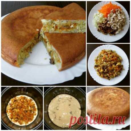 Заливной пирог в мультиварке