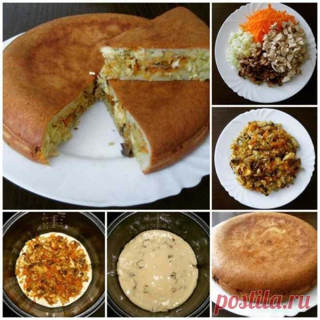Заливной пирог в мультиварке